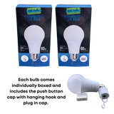 KNR LIGHTS - SOFT WHITE Rechargeable LED Bulb - 2 pk