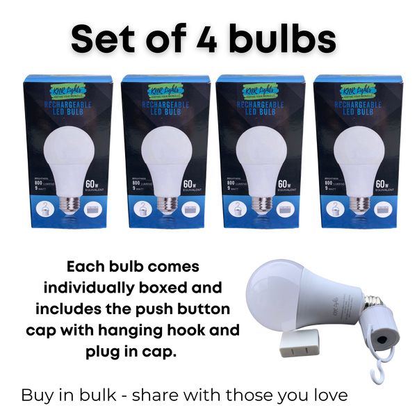 KNR LIGHTS - SOFT WHITE Rechargeable LED lights - 4 pack - FREE SHIPPING